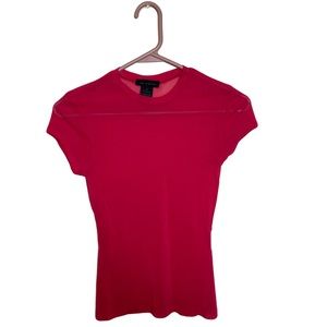 The Limited Hot Pink Sheer Mesh Top Short Sleeve Small